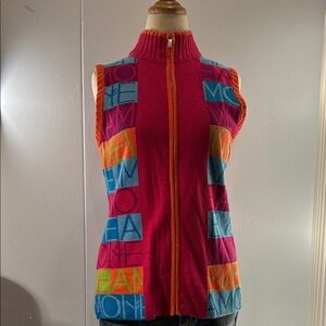 Neve cotton/wool zip up vest A00046